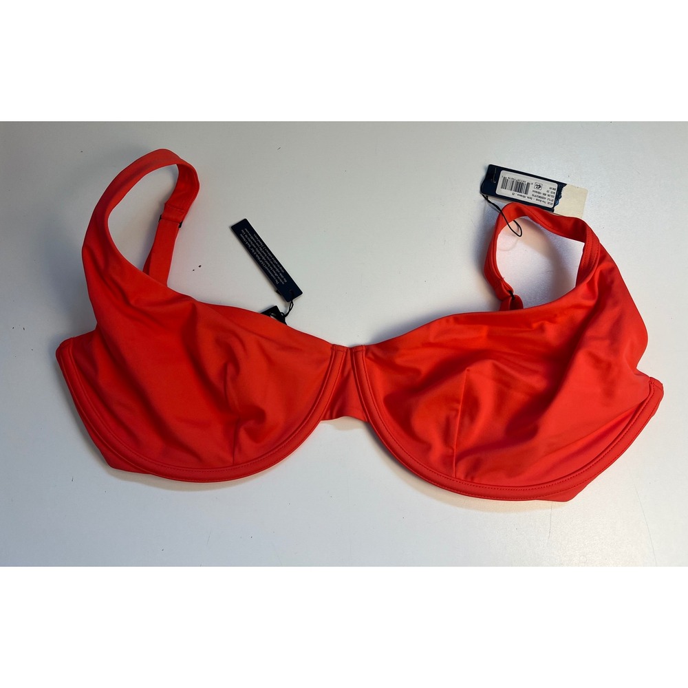 CUUP The Scoop Swim Bikini Top Hibiscus Red Underwire 40205WU1P16 Size 23 NEW